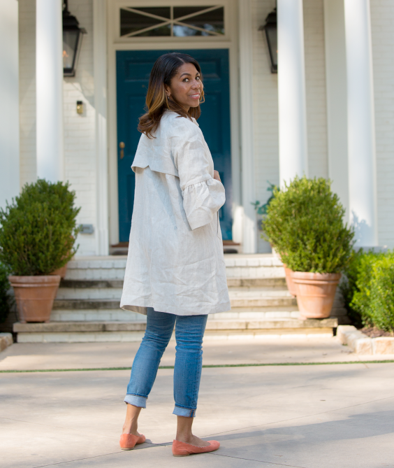 Lilly Jacket in Herringbone Linen - Danielle D Rollins