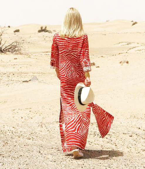 Marella Hostess Caftan in Le Zebre - Danielle D Rollins