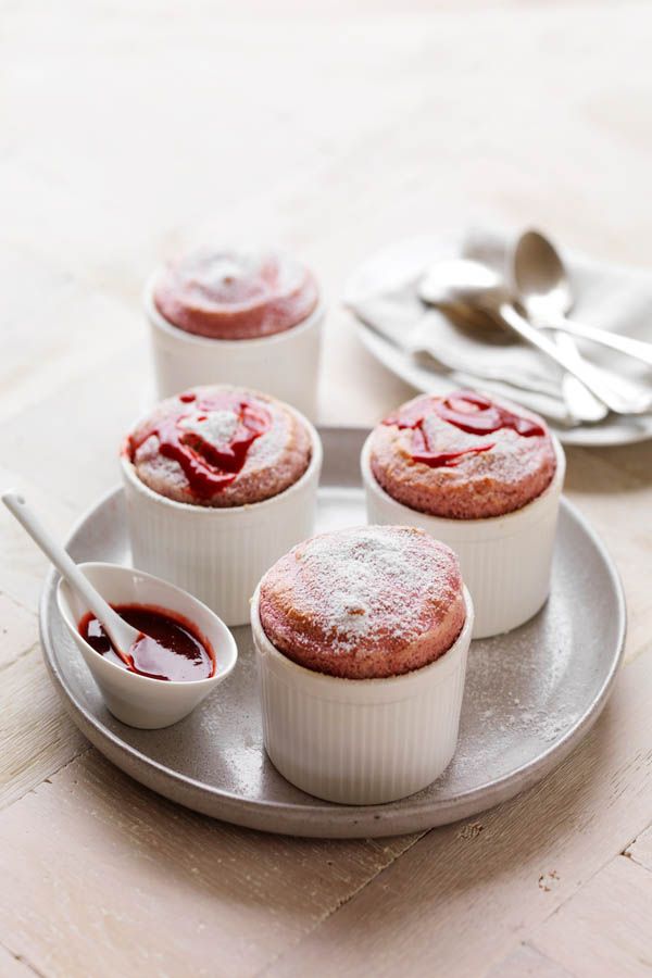 Raspberry Souffle with Raspberry Sauce