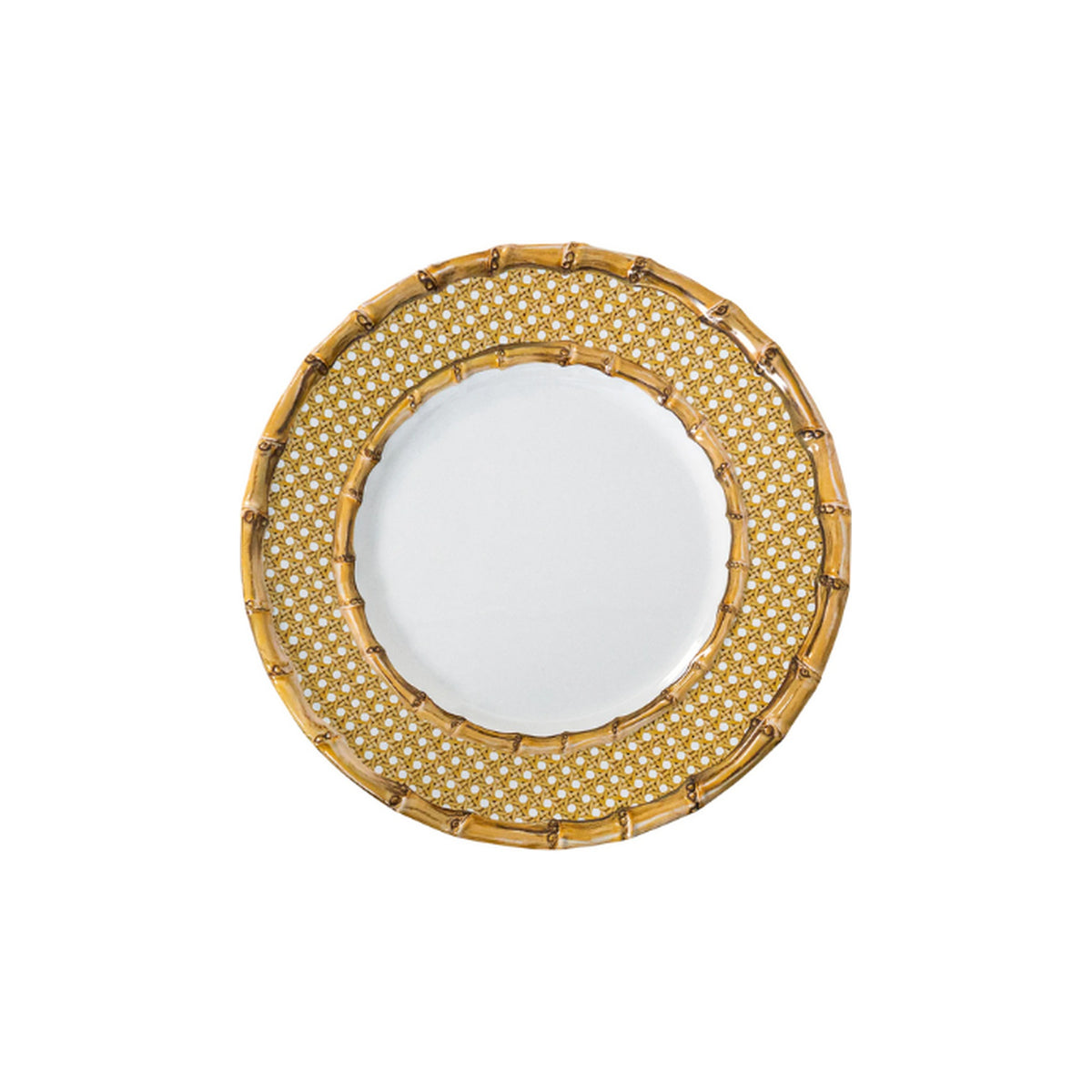 Bamboo Caning Non-Breakable Dinner Plate, shown alone on a white background