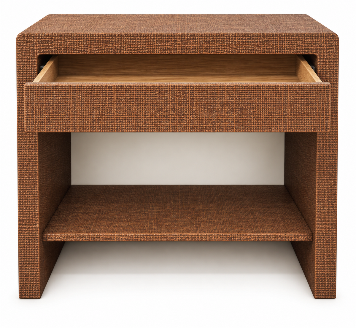 Coated Grasscloth Side Table