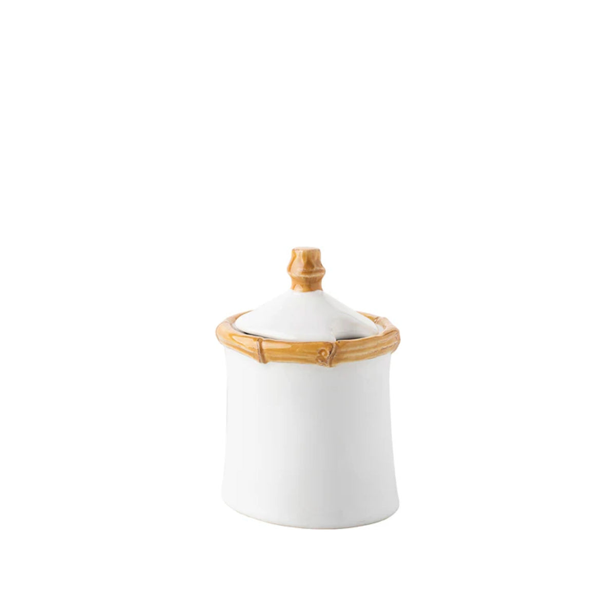 Classic Bamboo Lidded Sugar Bowl, shown alone on a white background