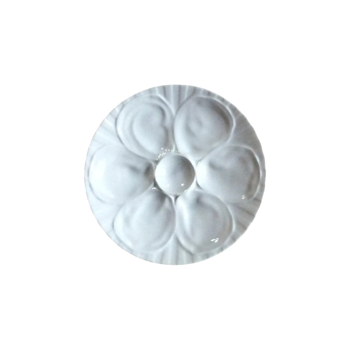 Vintage White Oyster Plate, shown on a white background