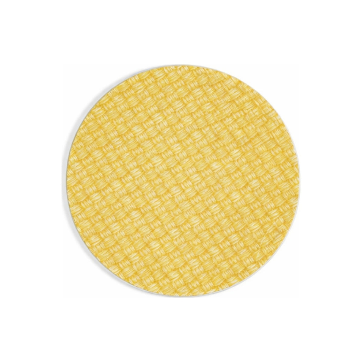 Large Circle Rattan Weave Glass Platter, shown alone on a white background