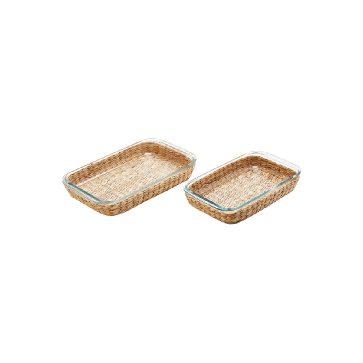 Set of 2, Borosilicate Glass Baking Dish, shown alone on a white background