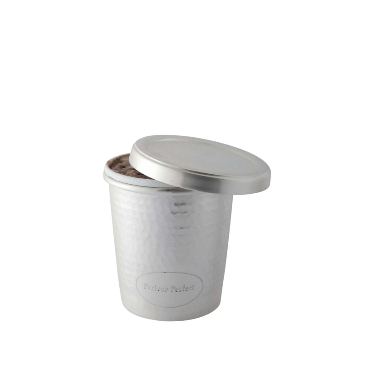 Silver Plated Ice Cream Bucket & Spoon Set, shown on a white background