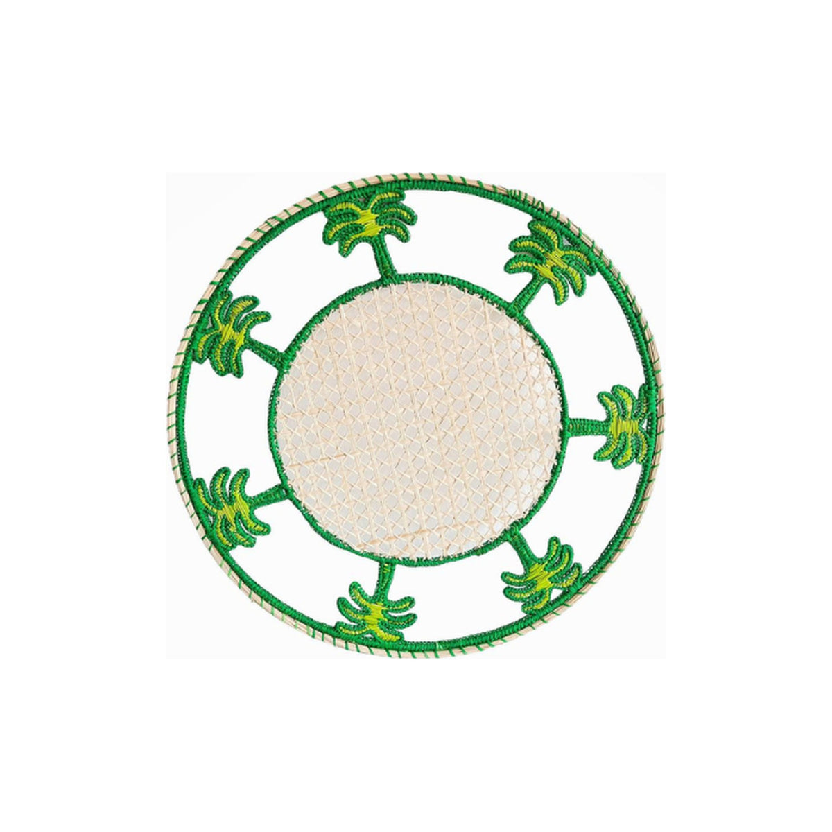 Handwoven Iraca Palm Tree Placemat, shown on a white background