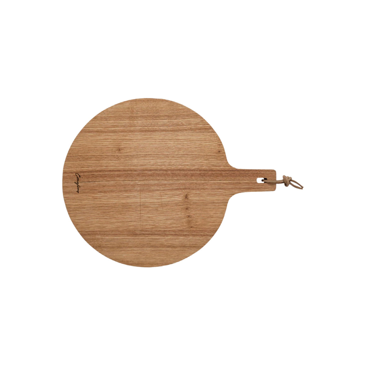 Round Oak Wood Cutting/Serving Board, shown alone on a white background