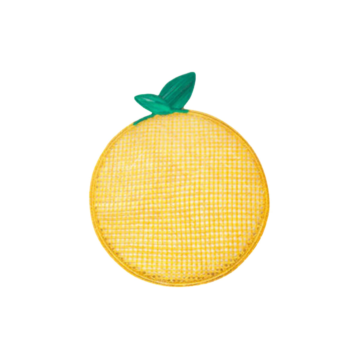 Handwoven Lemon Placemat, shown on a white background