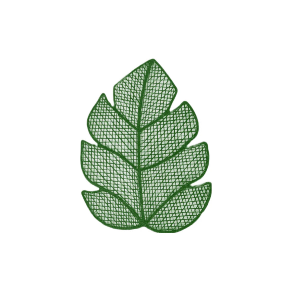 Handwoven Green Leaf Iraca and Straw Placemat, shown on a white background