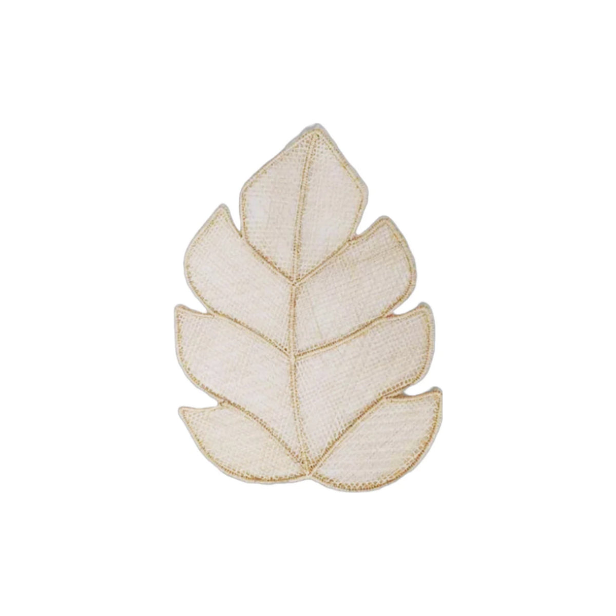 Handwoven Tan Leaf Iraca and Straw Placemat, shown on a white background