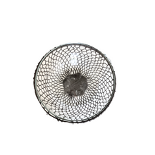 Glass Serving Bowl in a Rustic Metal Weave Basket