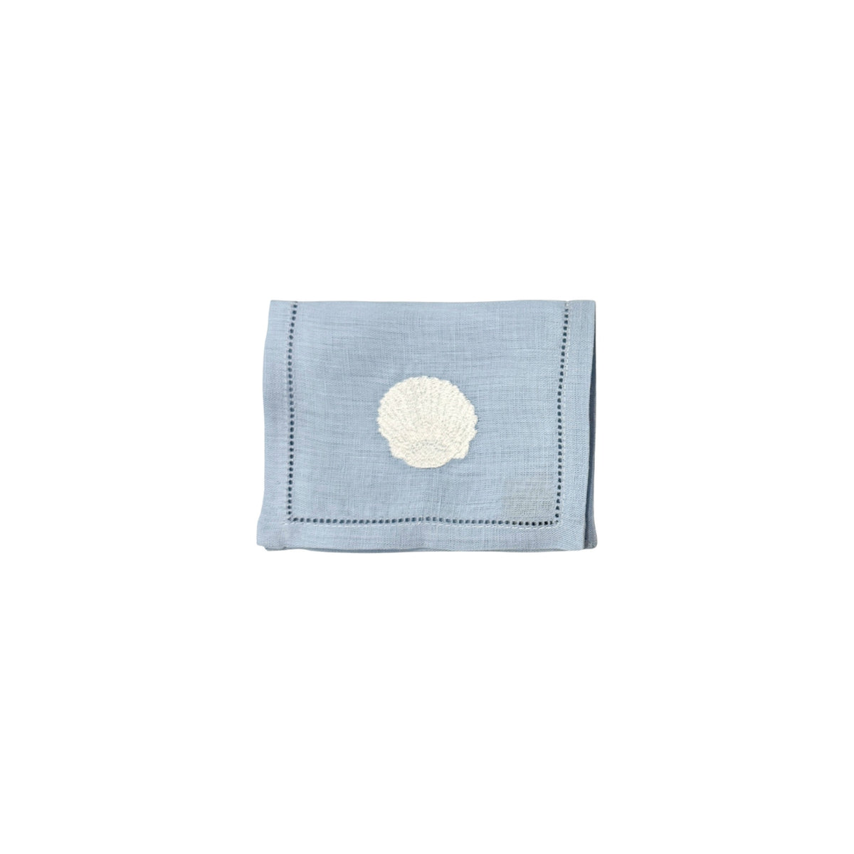 Scallop Shell Cocktail Napkins, Set of 4, shown on a white background