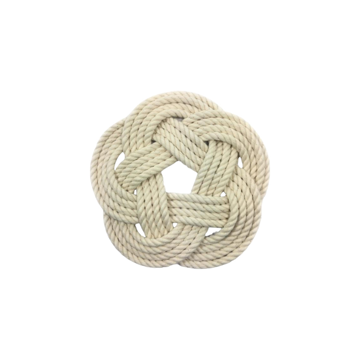 Small Cotton White Rope Trivet, Set of 2, shown on a white background