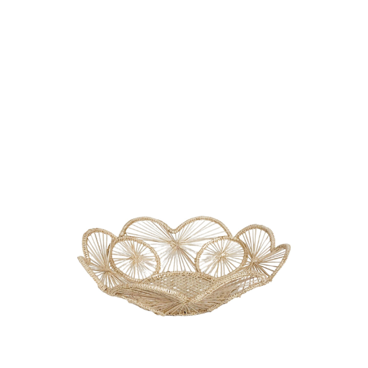 Petals Iraca Bread Basket, shown on a white background