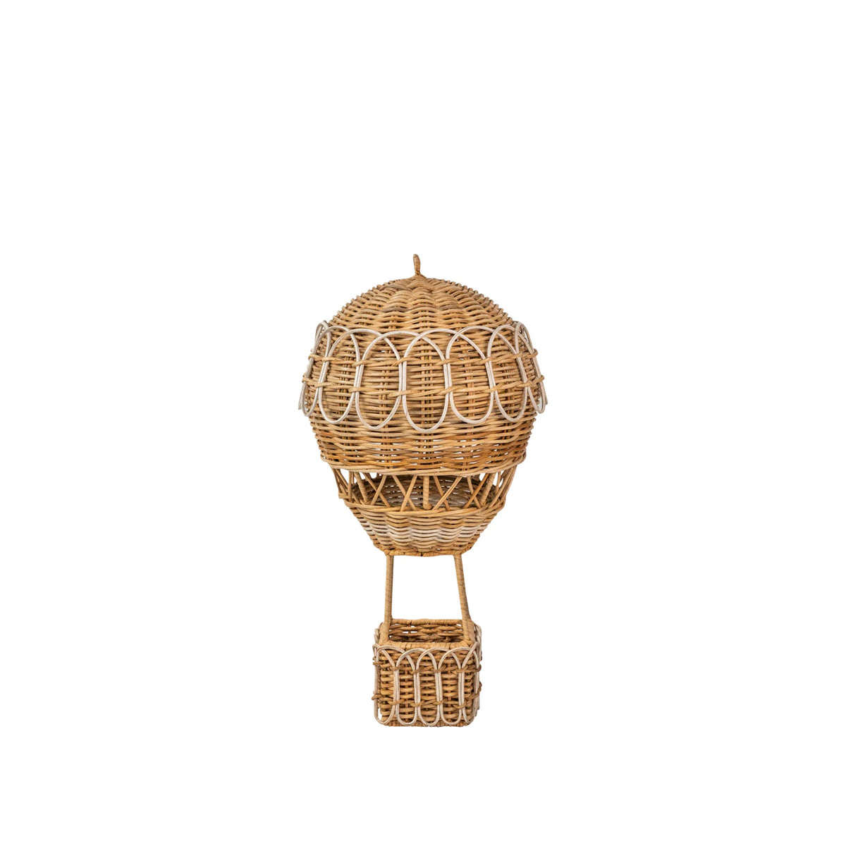 Medium Provence Rattan Hot Air Balloon, shown on a white background