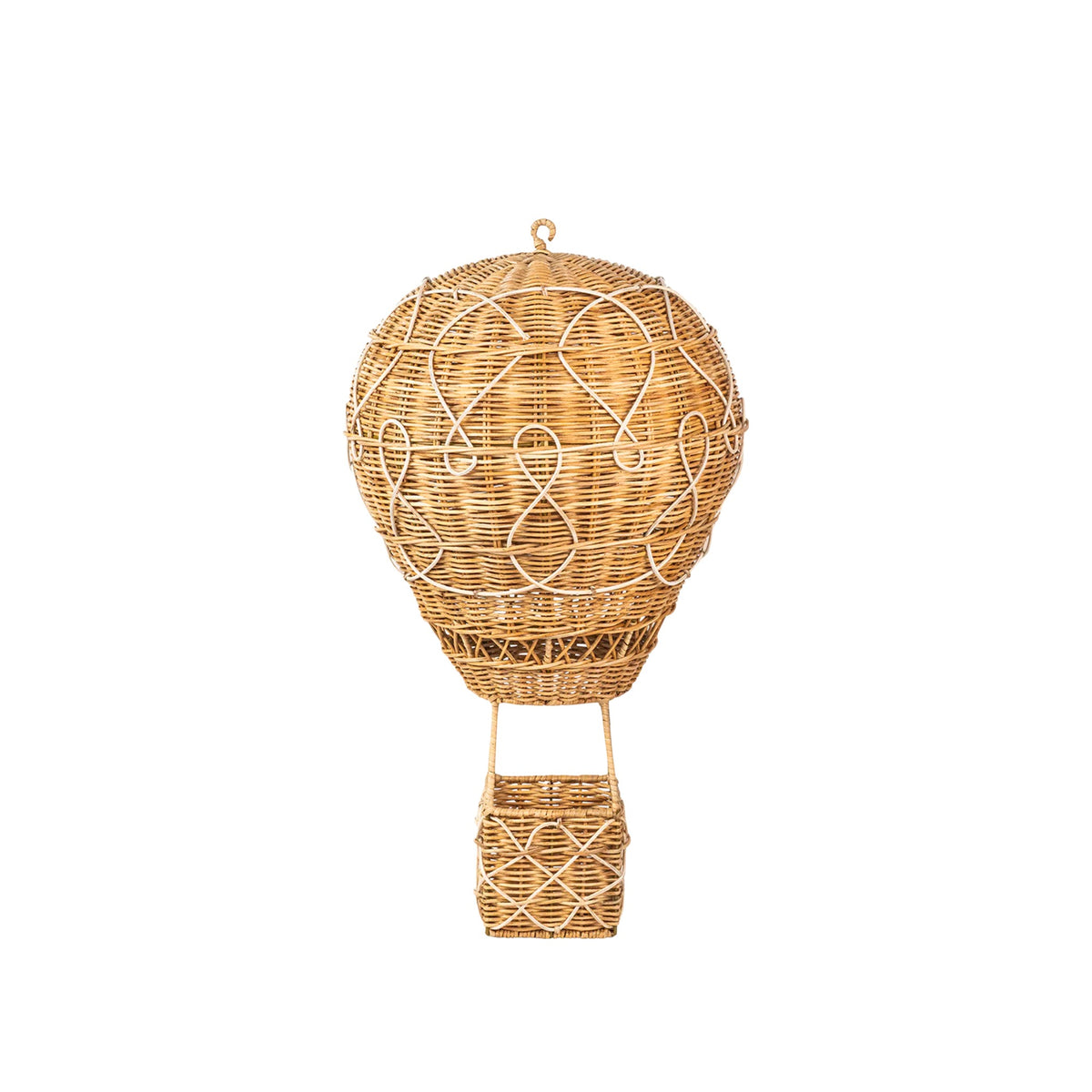 Large Provence Rattan Hot Air Balloon, shown on a white background