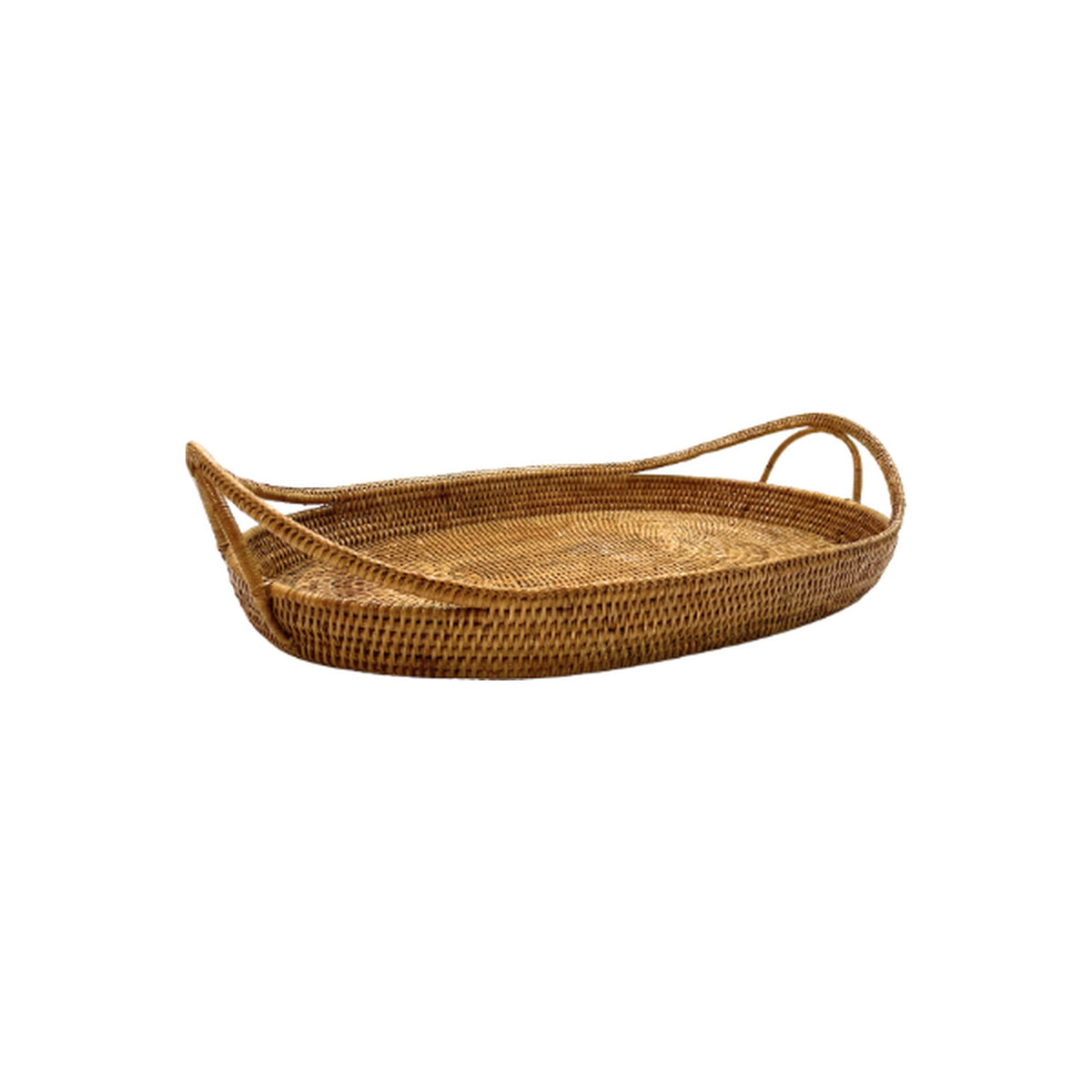 Wicker Rattan Tray, shown on a white background