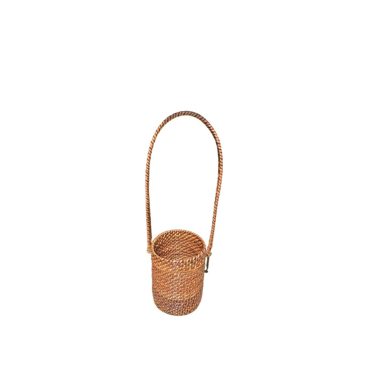 Rattan Wine Carrier, shown on a white background