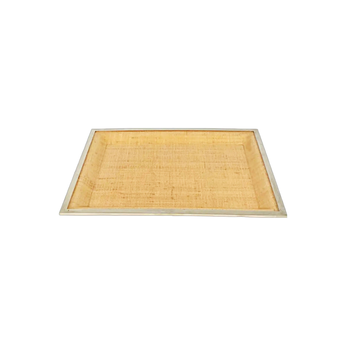 1970's Grasscloth in Lucite Tray, shown on a white background