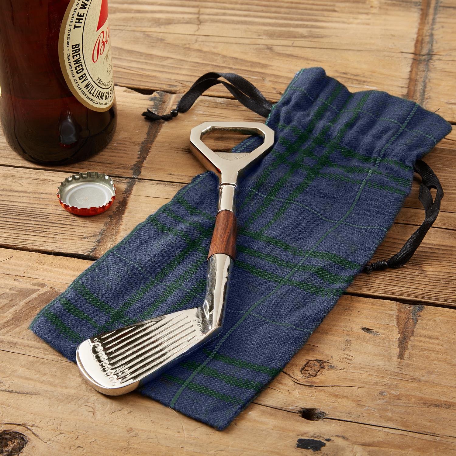 Brass Golf Club Bottle Opener with Mango Wood