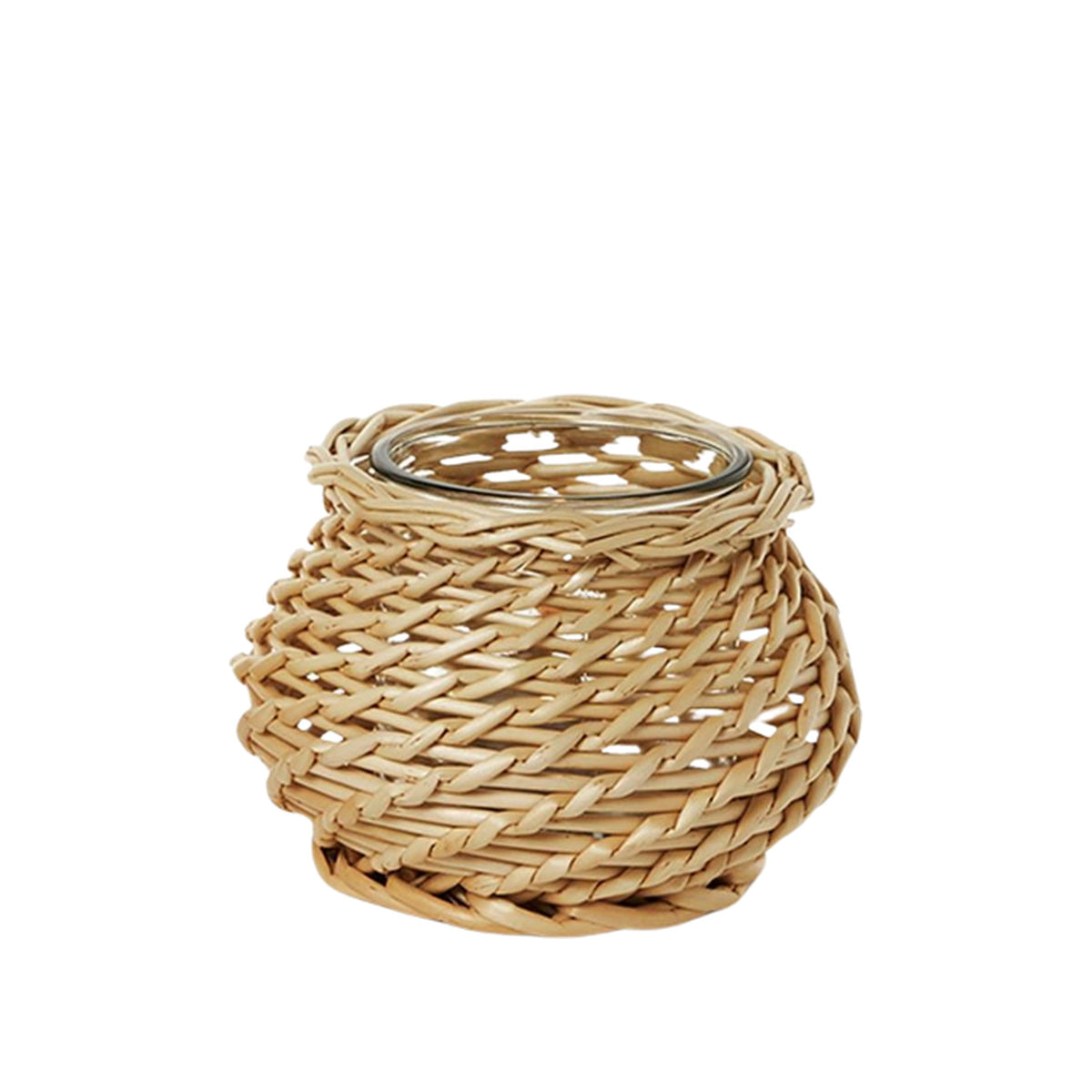 Basketweave Candleholder, shown on a white background