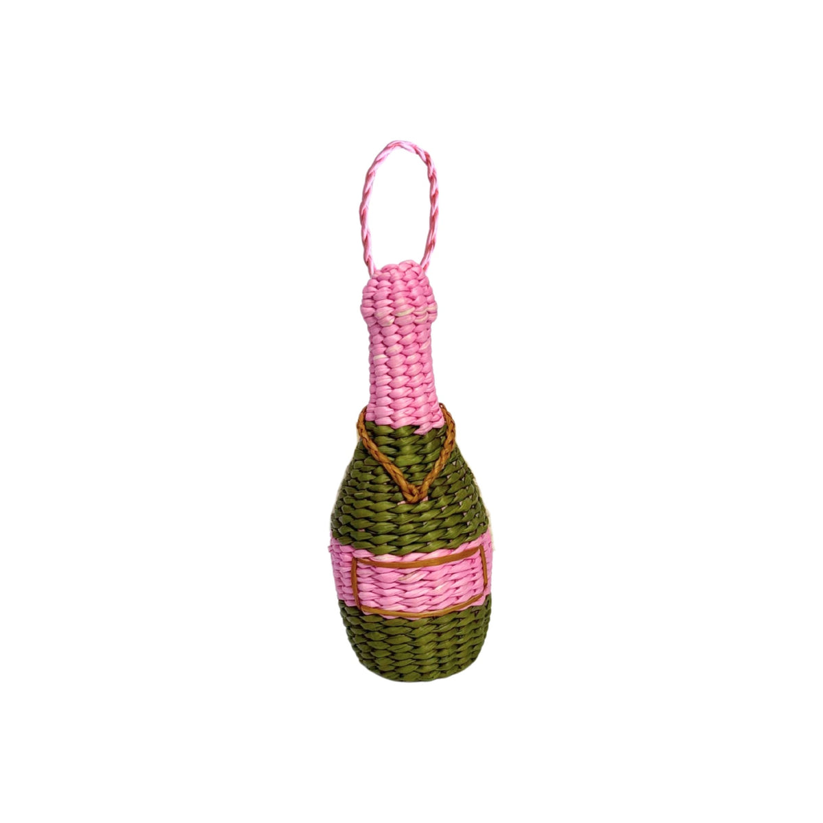 Champagne Ornament shown on a white background