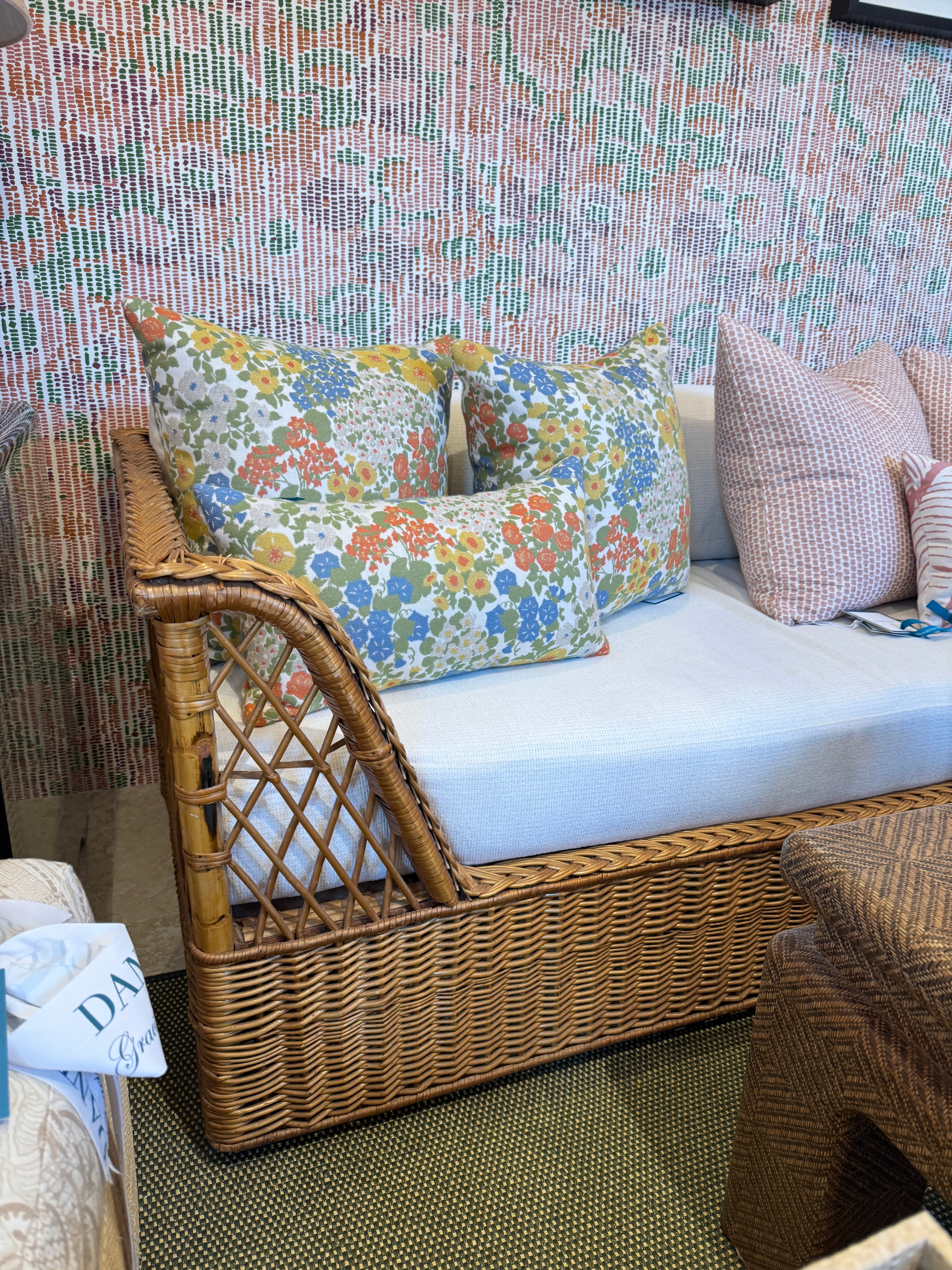 McGuire Modern Rattan and Wicker Daybed Sofa
