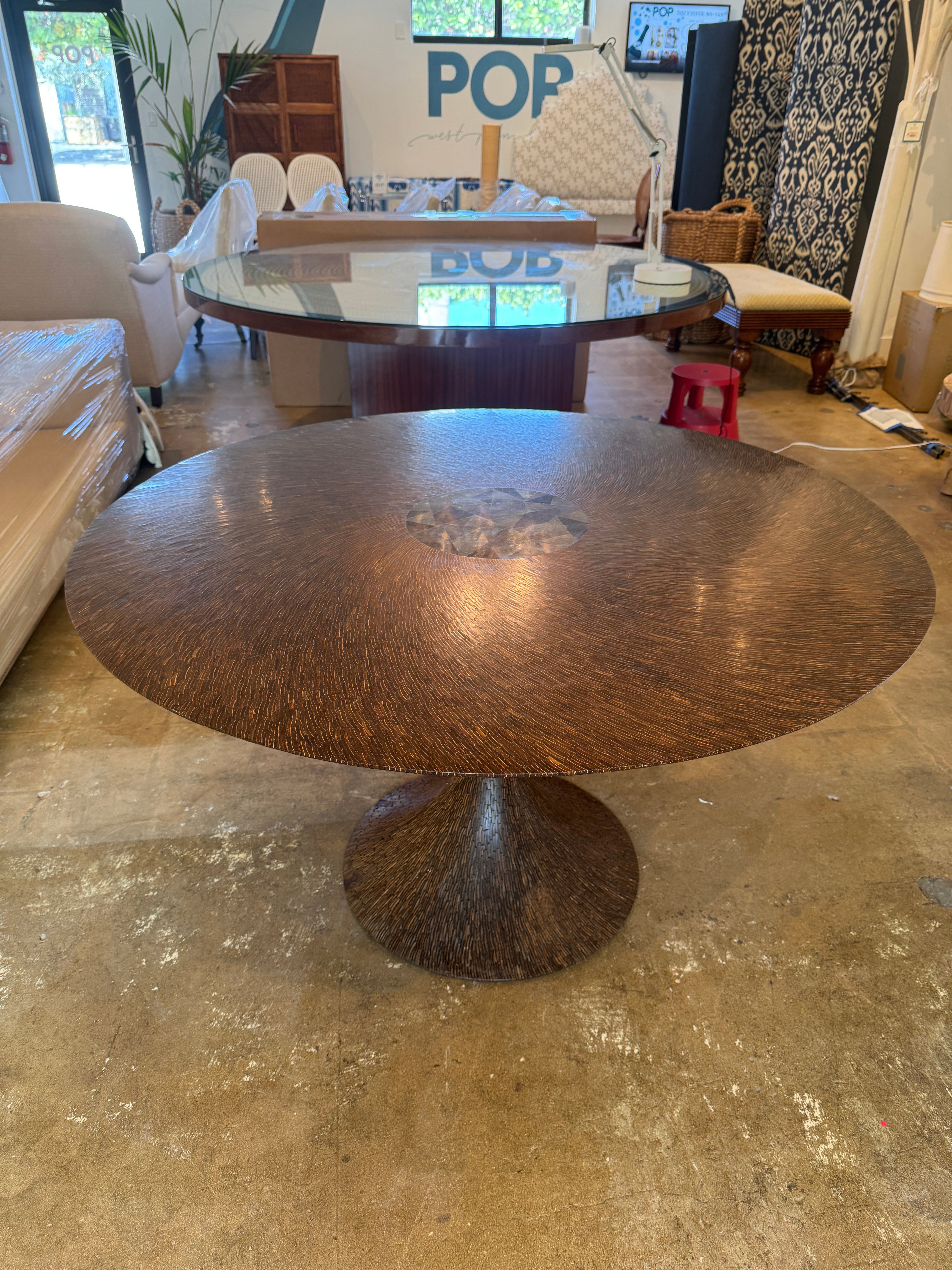 Vintage Tessellated Coconut Husk Table