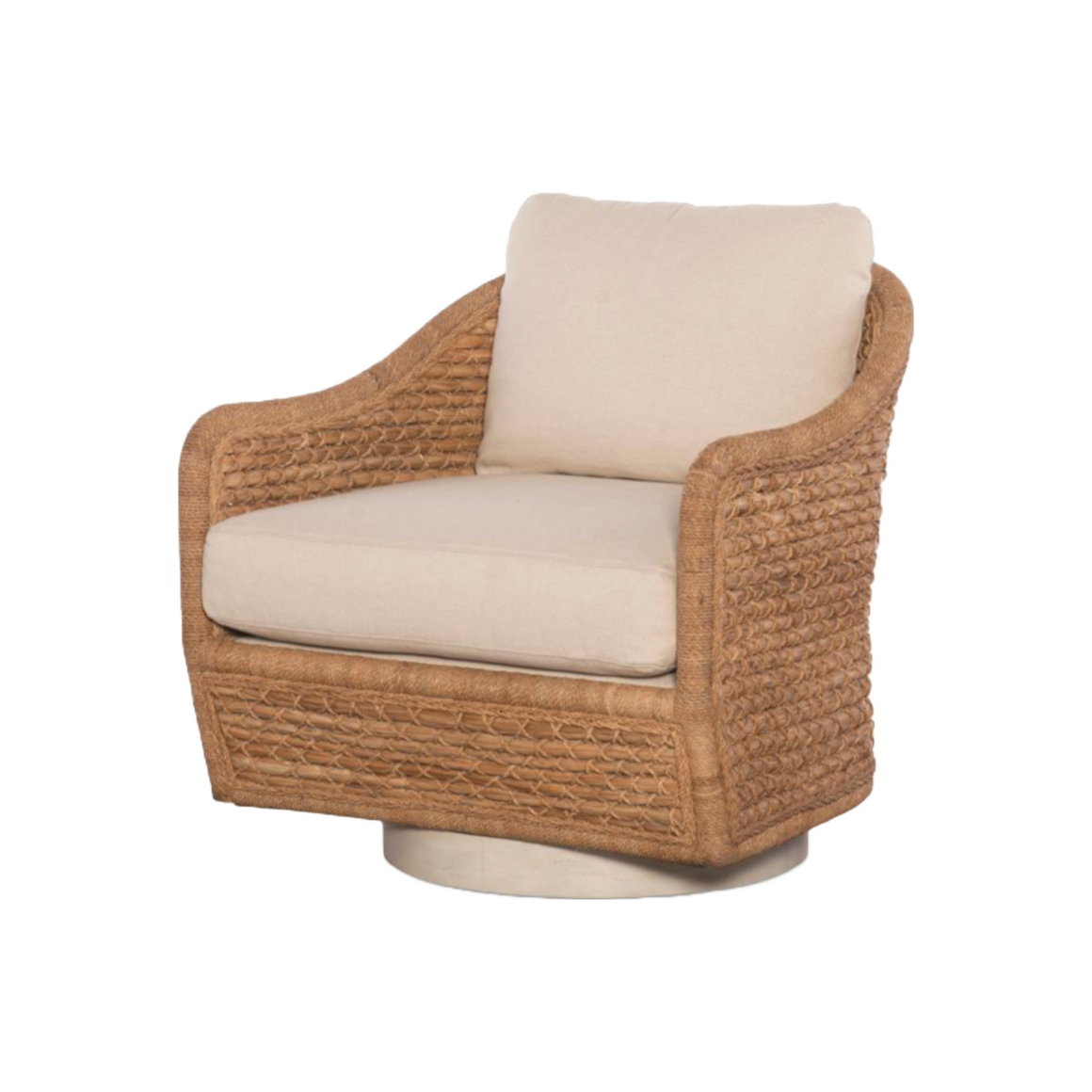 Pompano Swivel Lounge Chair - Natural/Flax