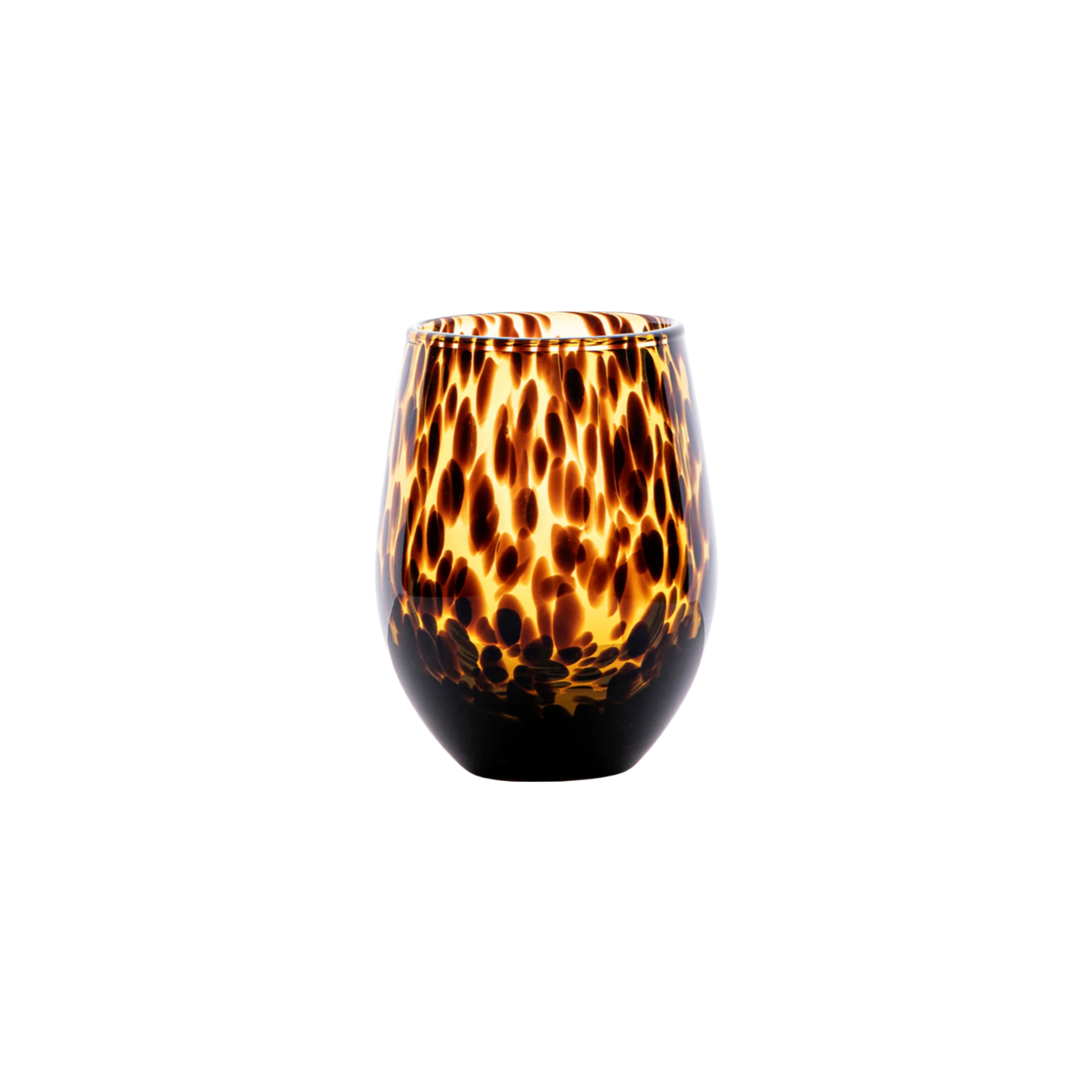 Tortoiseshell Puro Stemless Wine Glass