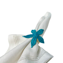 Aqua Starfish Napkin Ring, Set of 4