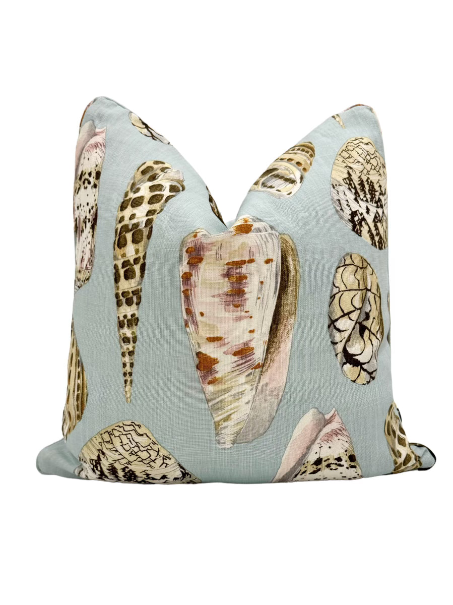 22" Shell Linen Pillow