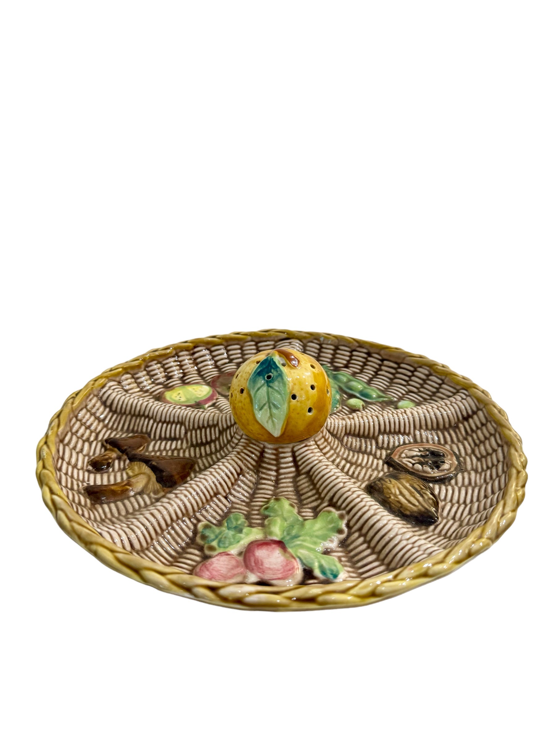 Vintage Majolica Lemon Or Mushroom Serving Dish