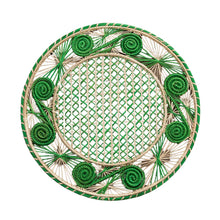 Handwoven Green Caracol Iraca and Straw Placemat