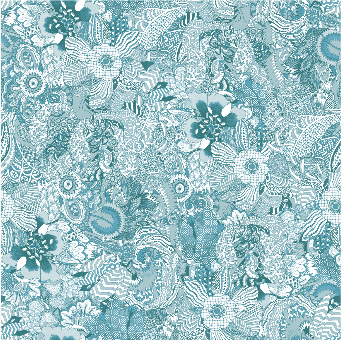 Danielle Rollins "Carlyle" Fabric in Aqua