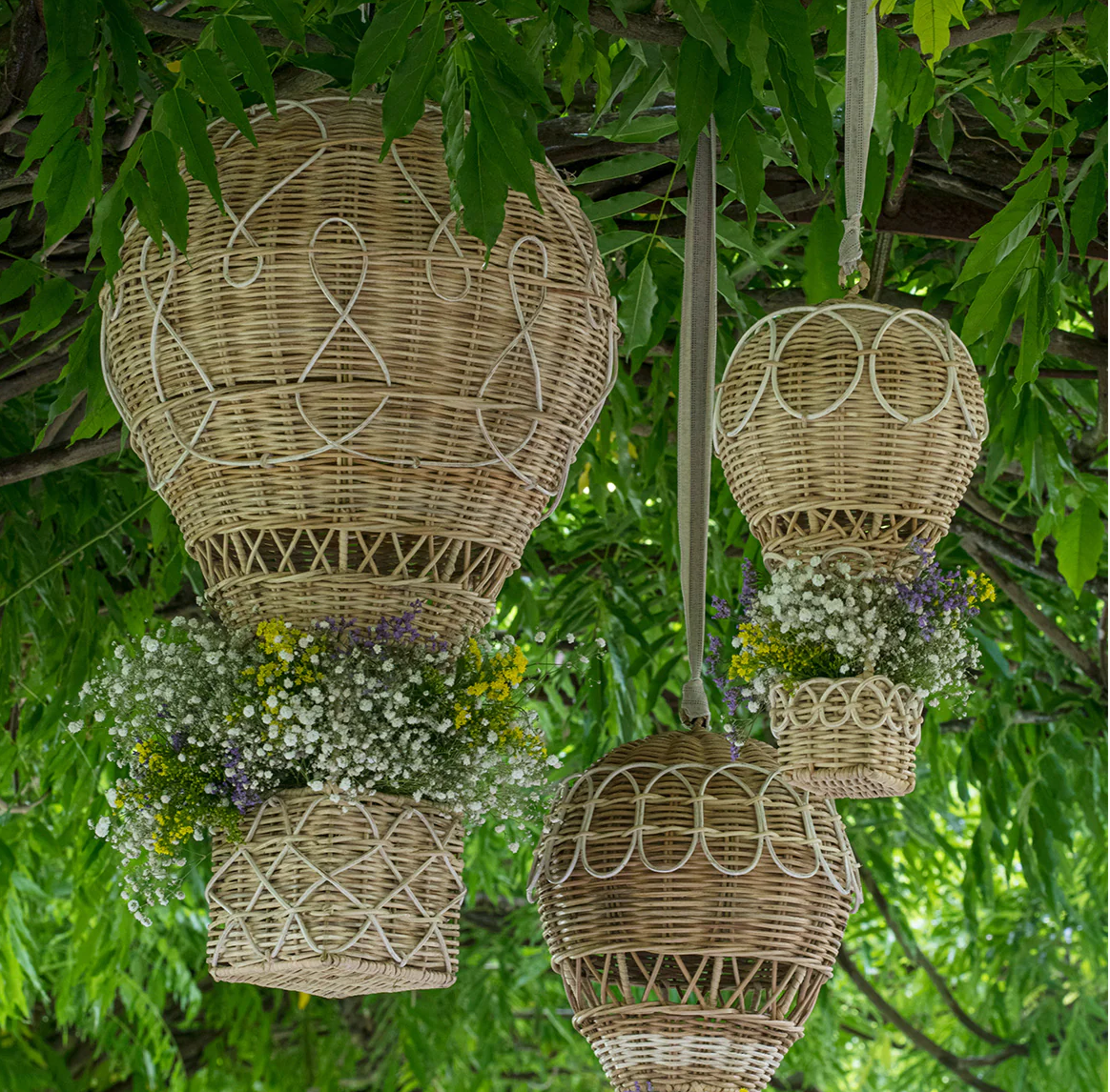 Small Provence Rattan Hot Air Balloon