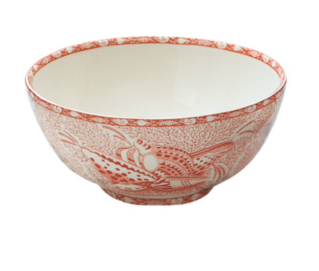 Large Mottahedeh Coral Torquay Seashell Bowl