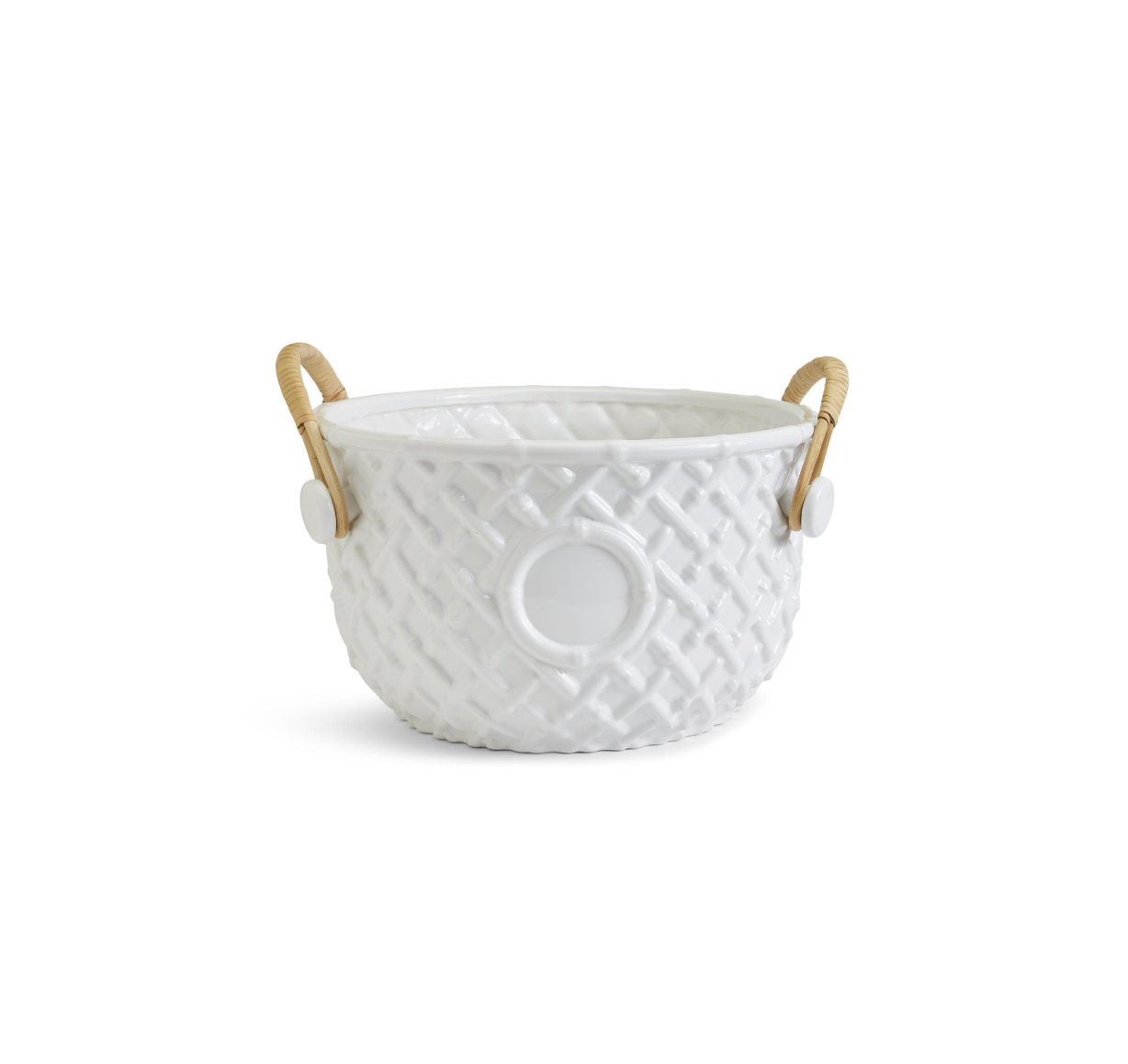 Hampton Faux Bamboo Fretwork Party Bucket with Bamboo Handles