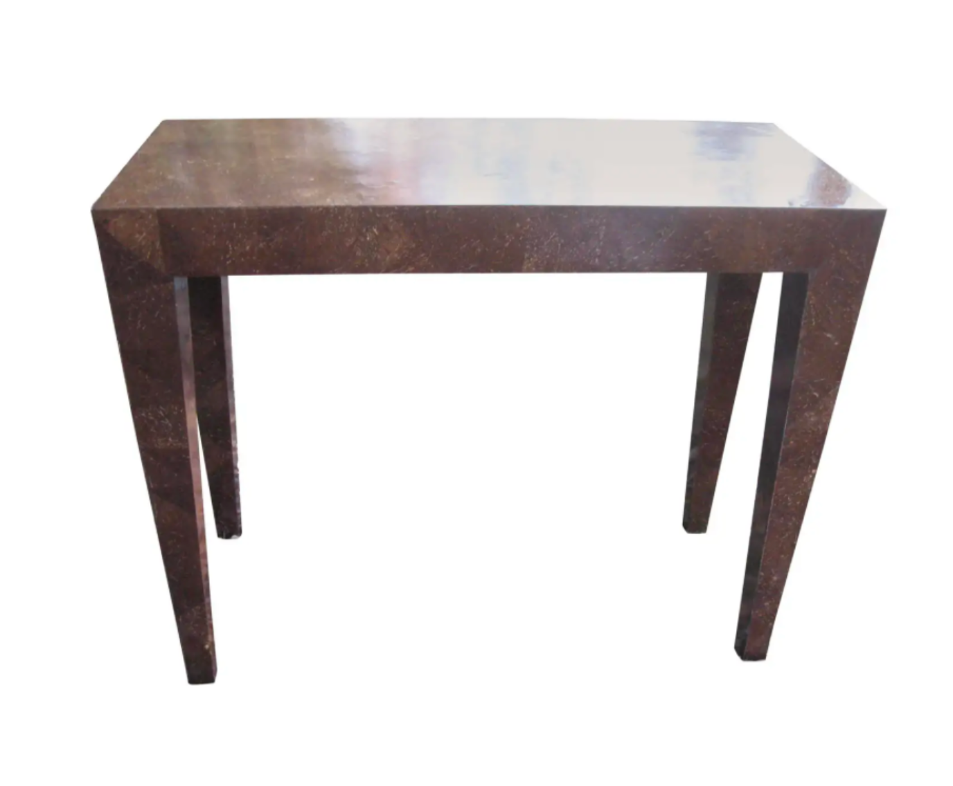 Vintage Coconut Veneer Console Table