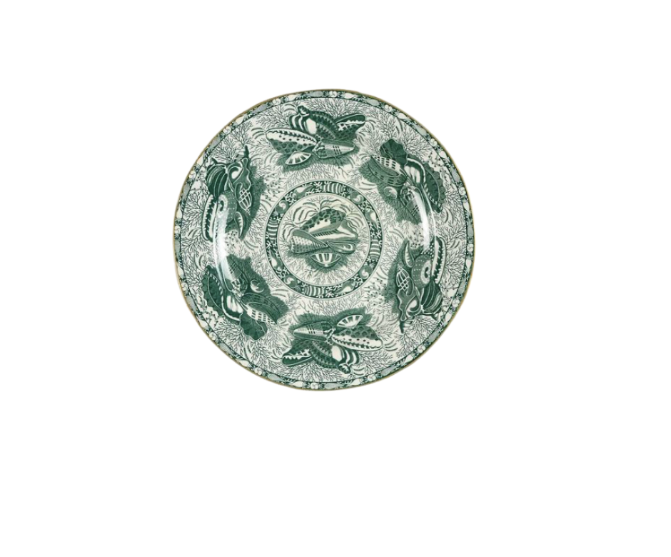 Mottahedeh Torquay Bread & Butter Plate with Gold Trim in Green