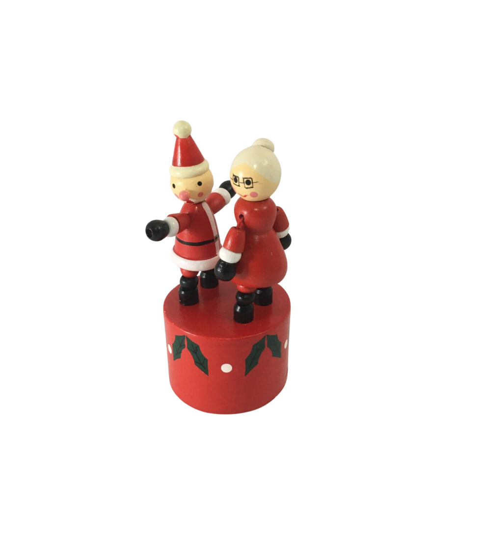 Santa Claus & Mrs. Claus Wooden Dancing Christmas Toy