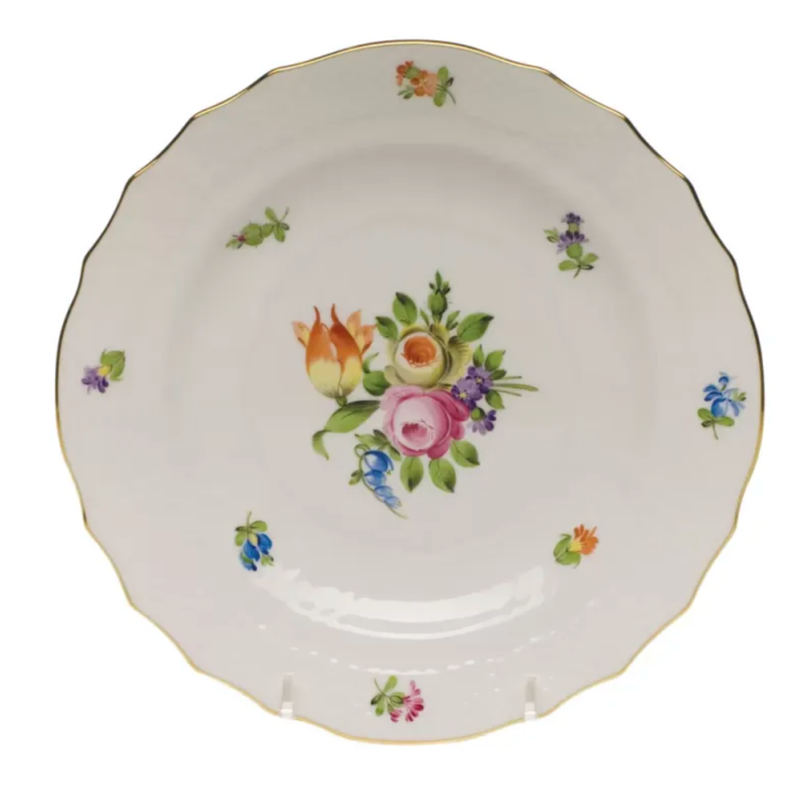 Vintage Herend Still Life Flowers Salad Plate