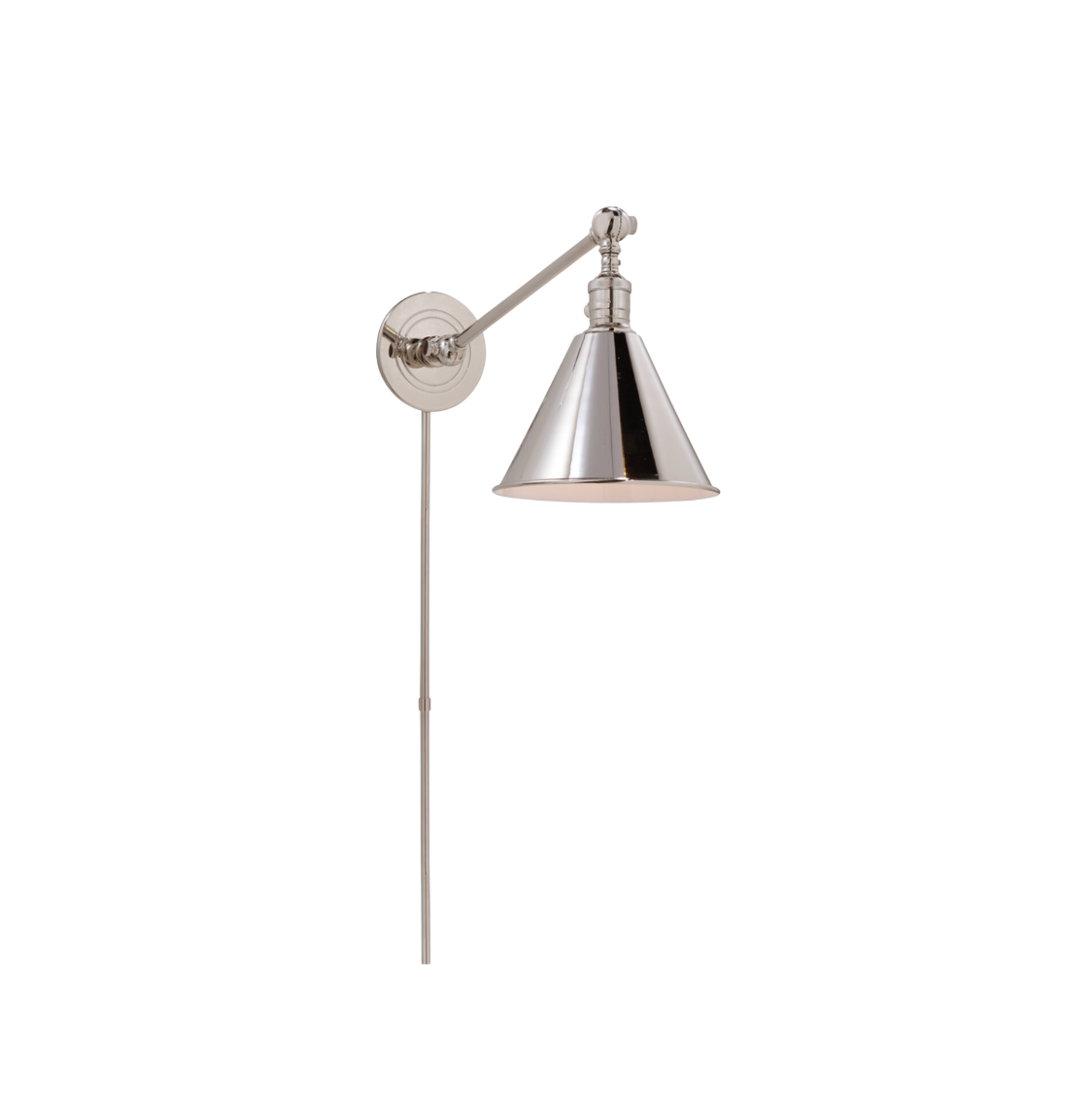 Polished Nickel Functional Single Arm Library Light