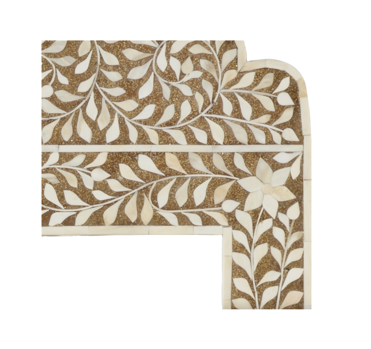 Floral and Vine Brown Inlay Mirror