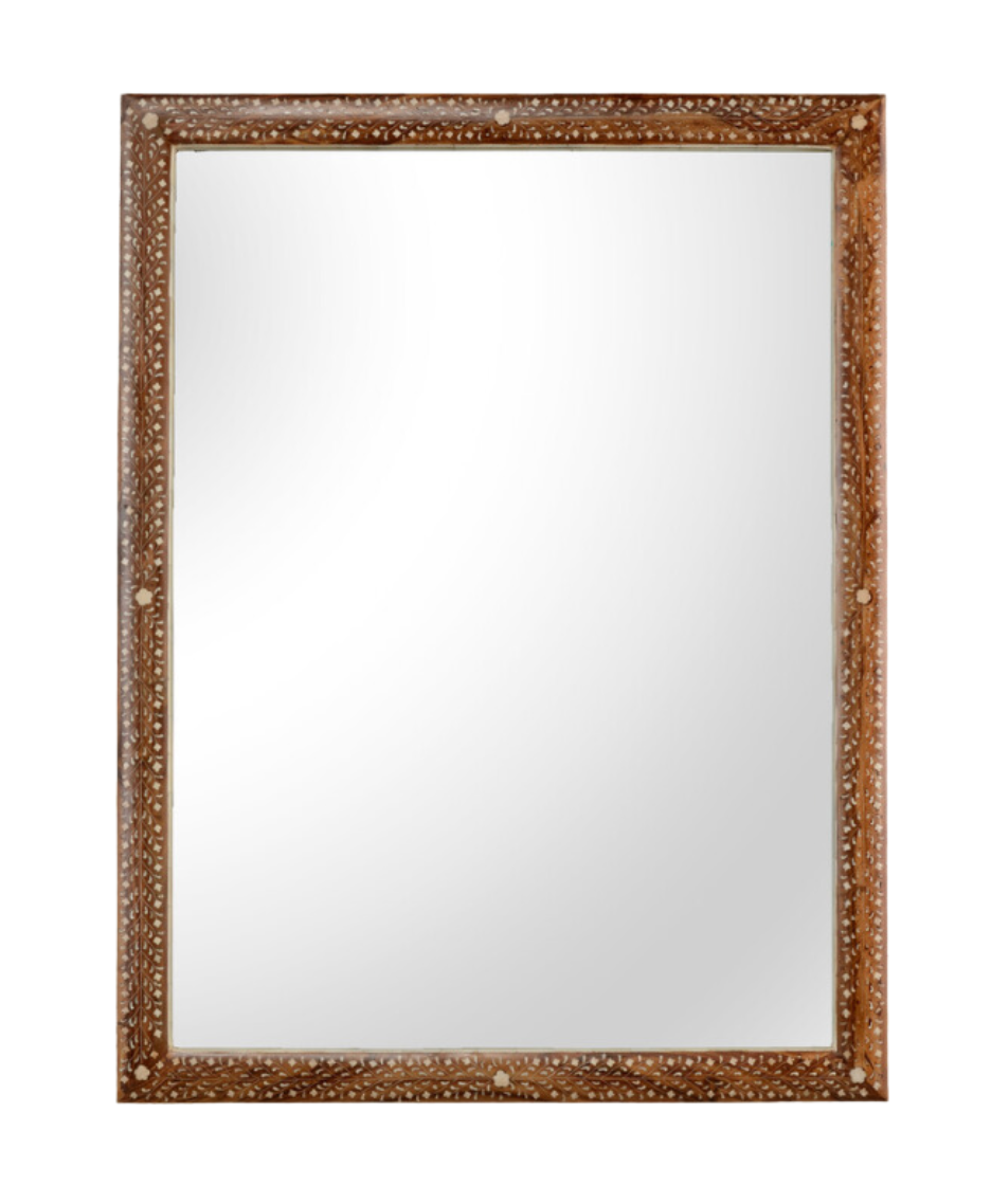 Teak & Cream Inlay Mirror