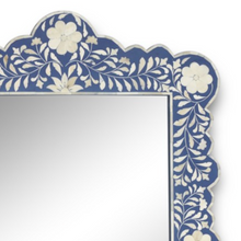 Bone Inlay Floral Scalloped Mirror
