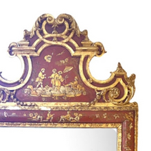George II Style Large Chinoiserie Chinese Red Decorated Mirror from The Estate of David Easton