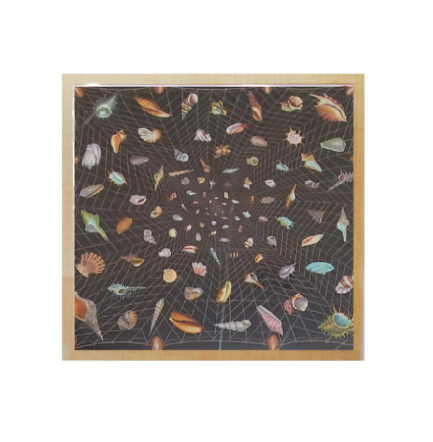 Dark Chocolate Gucci Silk Scarf on Madagacar Grasscloth in Custom Acrylic Shadowbox Frame