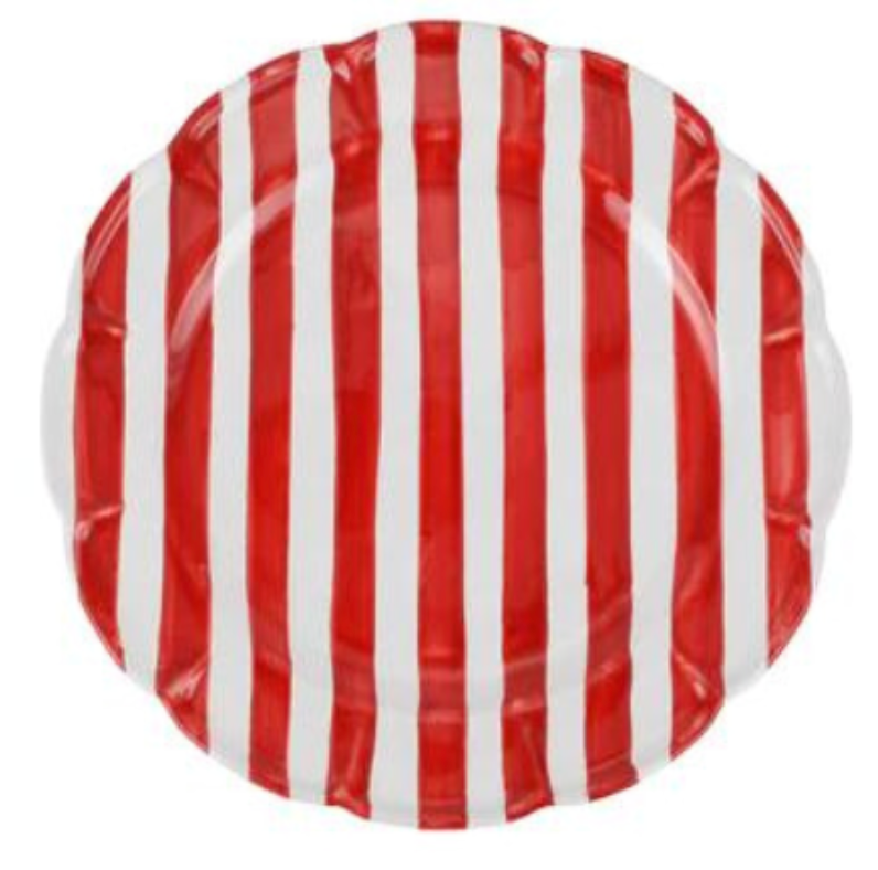 Amalfitana Red Striped Round Platter